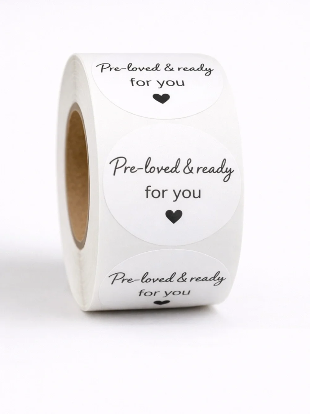 100 preloved & ready for you stickers round labels for small business clothing